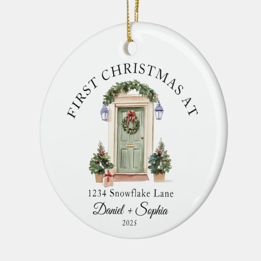 Personalized First Christmas At Our New Home Keramisch Ornament (Links)