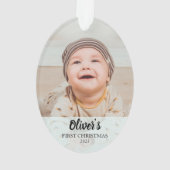 Personalized First Christmas Baby Photo Ornament (achterkant)