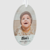 Personalized First Christmas Baby Photo Ornament (voorkant)