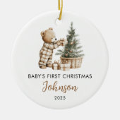 Personalized First Christmas for Baby Bear Keramisch Ornament (Voorkant)