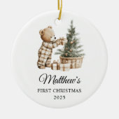 Personalized First Christmas for Baby Bear Keramisch Ornament (Voorkant)