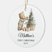 Personalized First Christmas for Baby Bear Keramisch Ornament (Links)