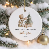 Personalized First Christmas for Baby Bear Keramisch Ornament