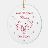 Personalized First Christmas Married Dove Keramisch Ornament (Links)
