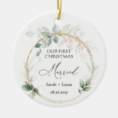 Personalized First Christmas Married Ornament (Voorkant)