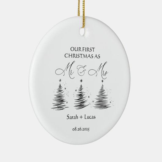 Personalized First Christmas Mr & Mrs Ornament (Rechts)
