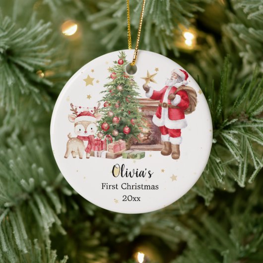 Personalized First Christmas Ornament - Santa  (Boom)