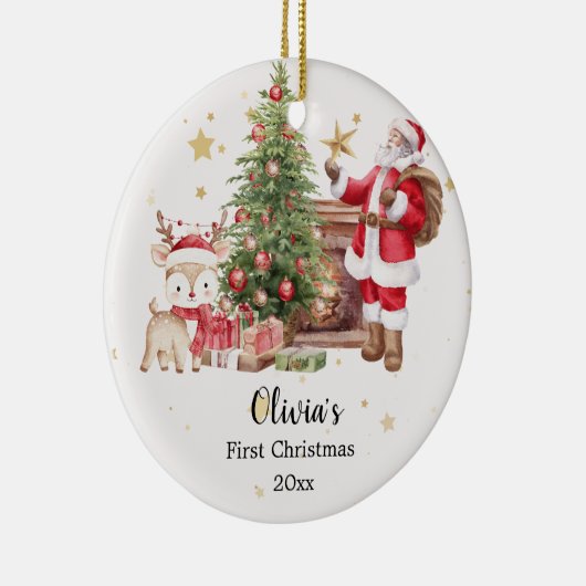 Personalized First Christmas Ornament - Santa  (Rechts)