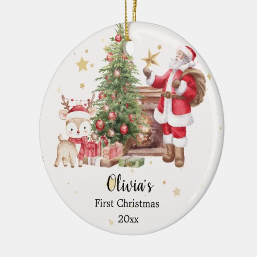 Personalized First Christmas Ornament - Santa  (Links)