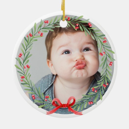 Personalized First Christmas Ornament with Photo (Achterkant)