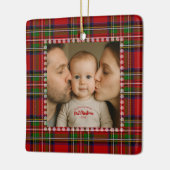 Personalized First Christmas Photo Keramisch Ornament (Links)