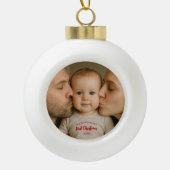 Personalized First Christmas Photo Keramische Bal Ornament (Voorkant)