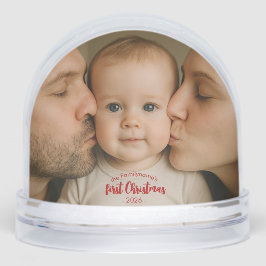 Personalized First Christmas Photo Snow Globe Sneeuwbol
