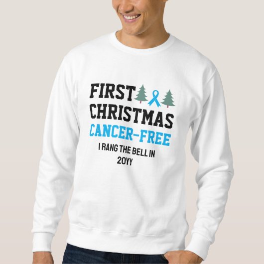 Personalized FIRST CHRISTMAS Prostate Cancer Free  Trui (Voorkant)