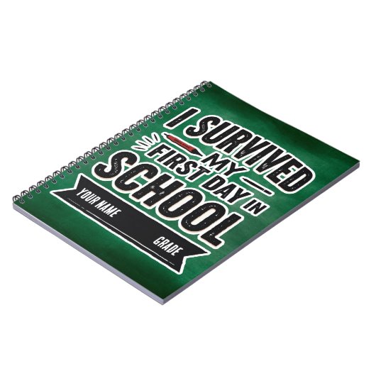 Personalized First Day of School Art Notitieboek (Linkerzijde)