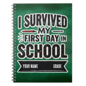 Personalized First Day of School Art Notitieboek (Voorkant)