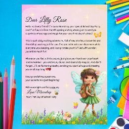 Personalized First Day of School Fairy Letter Kaart