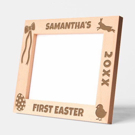 Personalized First Easter-Bunny, Eggs, Chick, Bow Gegraveerde Lijstjes (Links)