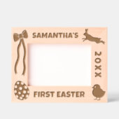 Personalized First Easter-Bunny, Eggs, Chick, Bow Gegraveerde Lijstjes (Voorkant)