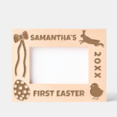 Personalized First Easter-Bunny, Eggs, Chick, Bow Gegraveerde Lijstjes (Voorkant)