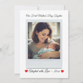 Personalized First Mother’s Day After Adoption  Feestdagenkaart (Voorkant)