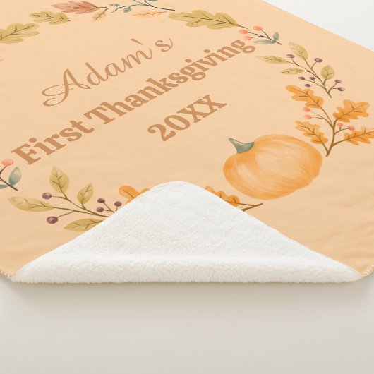 Personalized First Thanksgiving Sherpa Deken (3/4)
