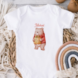 Personalized First Valentine`s Day Baby Bodyusit Romper