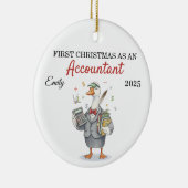 Personalized First Year Accountant silly goose Keramisch Ornament (Rechts)