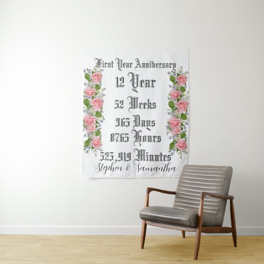 Personalized first  year anniversary typography  wandkleed (In situ)