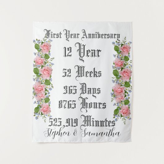 Personalized first  year anniversary typography  wandkleed (Voorkant)
