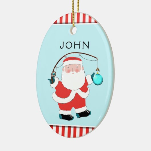 Personalized Fishing Keepsake Ceramic Ornament (Links)