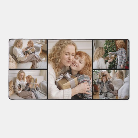 Personalized Five Photo Collage Desk Mat (Voorkant)