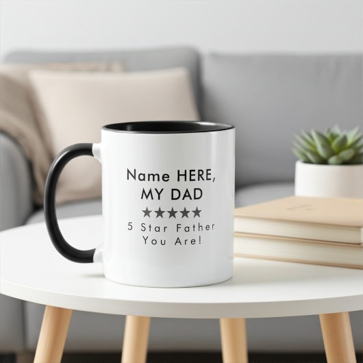 Personalized Five Star Rating Coffee Mug Mok