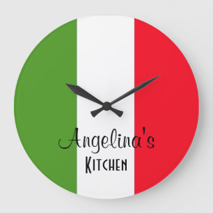 Personalized Flag Of Italy Round Wall Clock Grote Klok