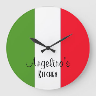 Personalized Flag Of Italy Round Wall Clock Grote Klok