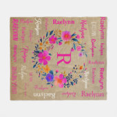 Personalized Fleece Blanket Add Your Name  Deken (Voorkant (Horizontaal))