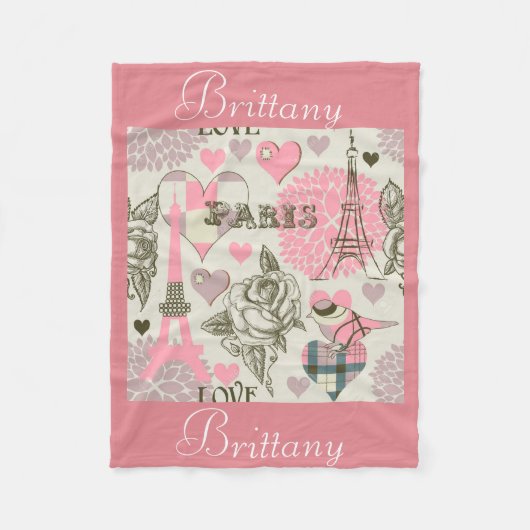 Personalized Fleece Blanket/Paris (Voorkant)