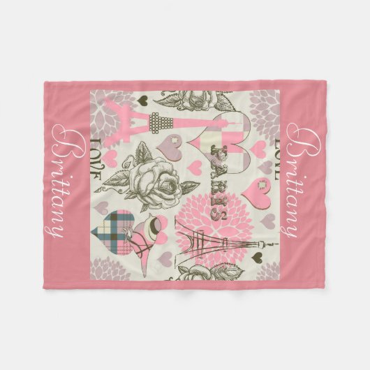 Personalized Fleece Blanket/Paris Deken (Voorkant (Horizontaal))
