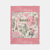 Personalized Fleece Blanket/Paris Deken (Voorkant)