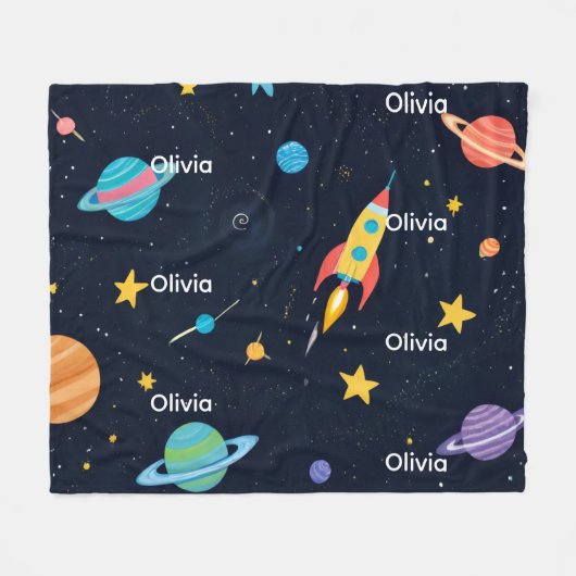 “Personalized Fleece Blanket with Name” Deken (Voorkant (Horizontaal))