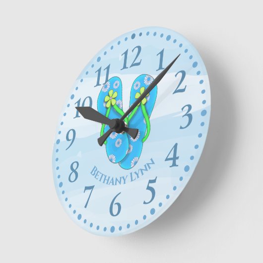 Personalized Flip flop Wall Clock Ronde Klok (Hoek)