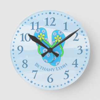 Personalized Flip flop Wall Clock Ronde Klok