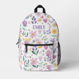 Personalized Floral Backpack for Girls Bedrukte Rugzak