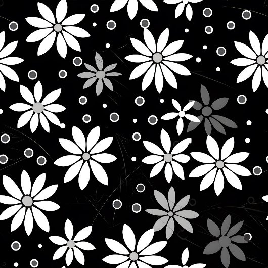 Personalized Floral Blanket Black White Decorative Fleece Deken