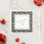 Personalized Floral Border Love Note Napkin Servet (Insitu)