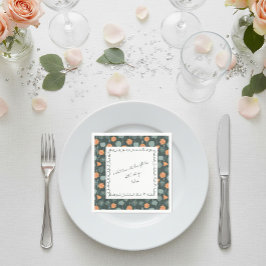 Personalized Floral Border Love Note Napkin Servet