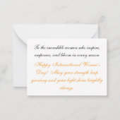Personalized Floral Botanical Women's Day Greeting Notitiekaartje (Achterkant)