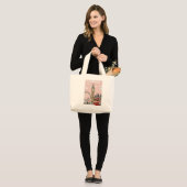 "Personalized Floral Canvas Tote – Eco-Friendly &  Grote Tote Bag (Voorkant (model))