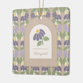 Personalized Floral Ceramic Photo Ornament (Links)