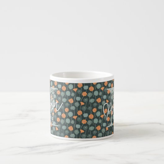 Personalized Floral Coffee Mini Mug Espresso Kop (Voorkant)